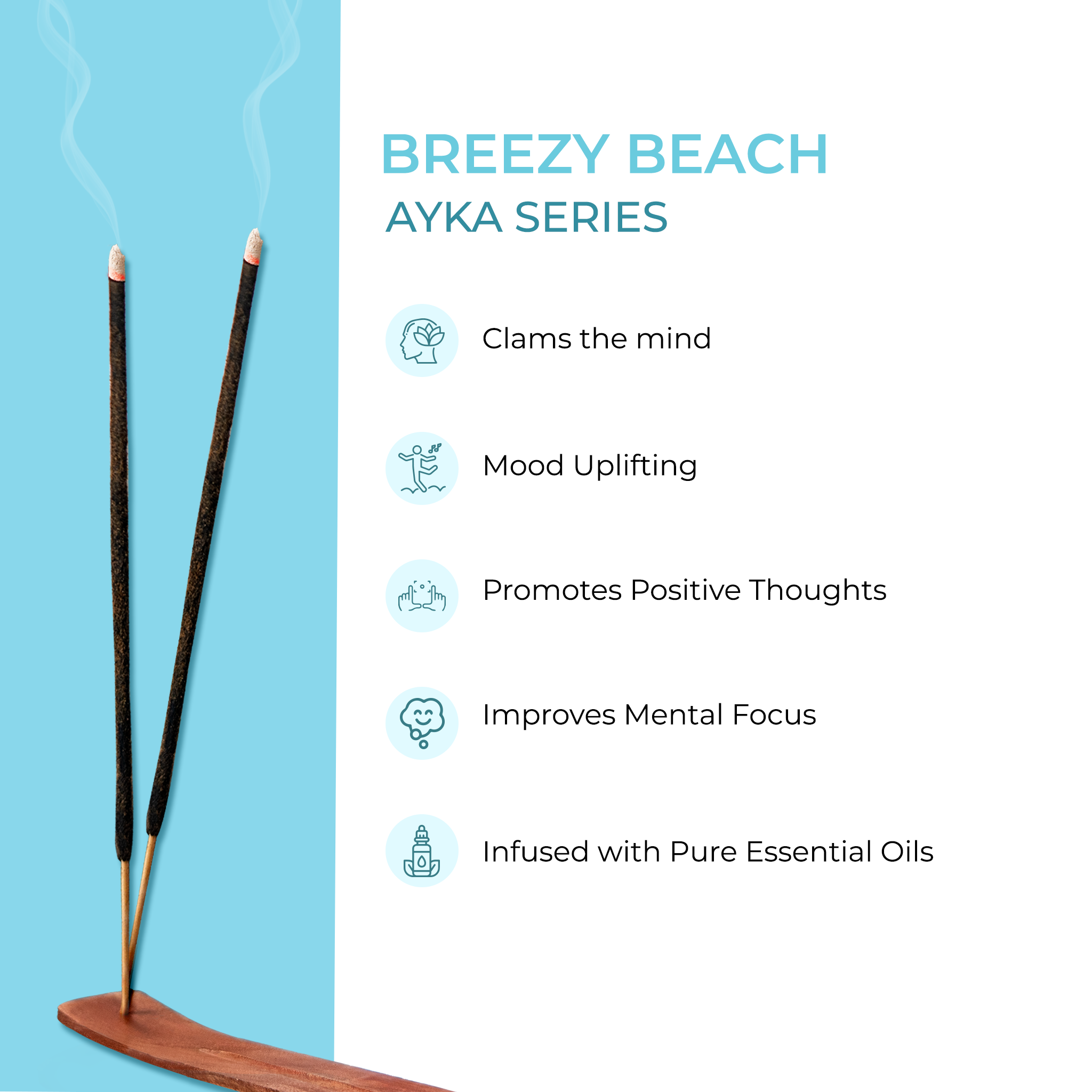Ullas Ayka Breezy Beach Premium Agarbathi - Refreshing Oceanic Aroma