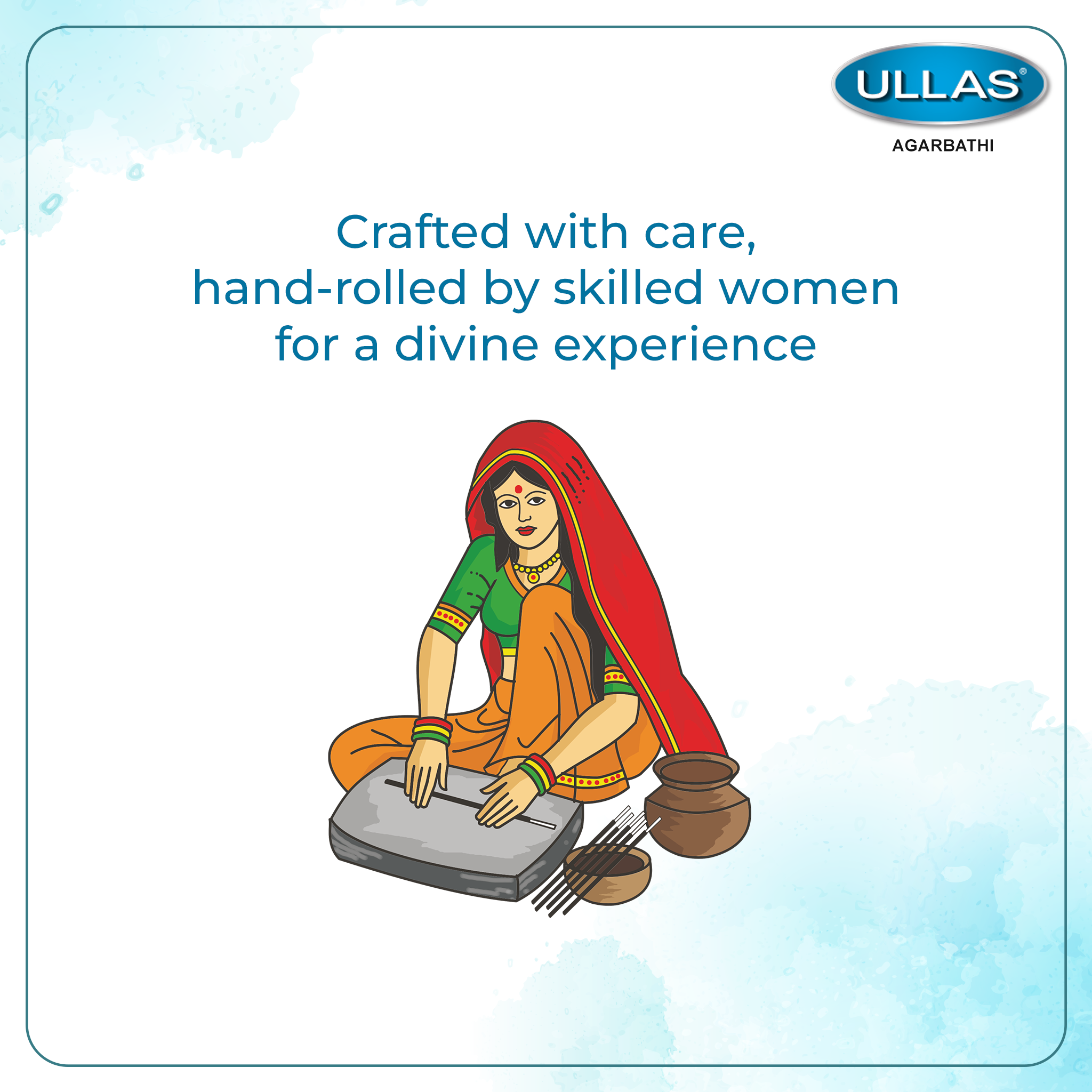 Ullas Ayka Breezy Beach Premium Agarbathi - Refreshing Oceanic Aroma