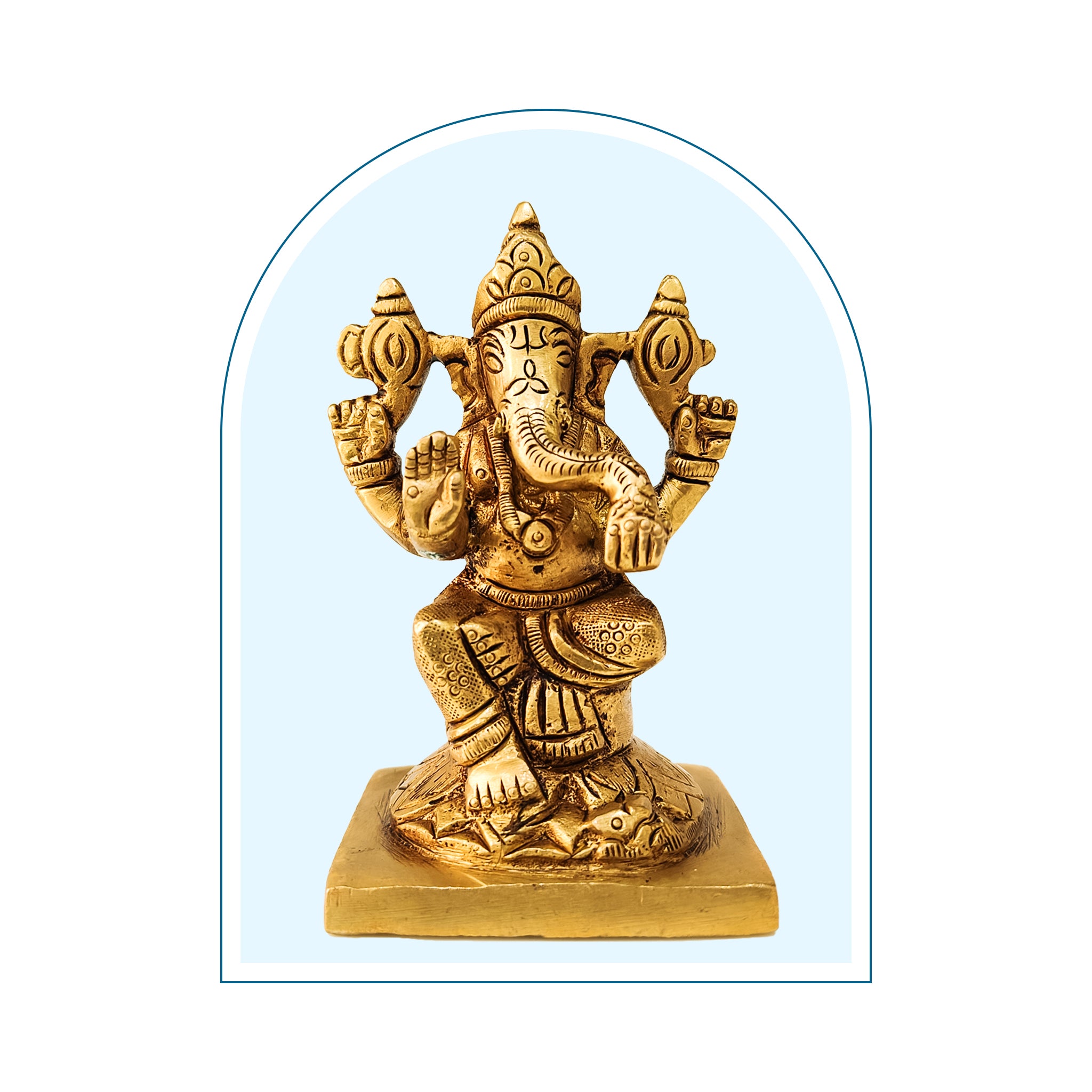 Divine Brass Ganesha Idol