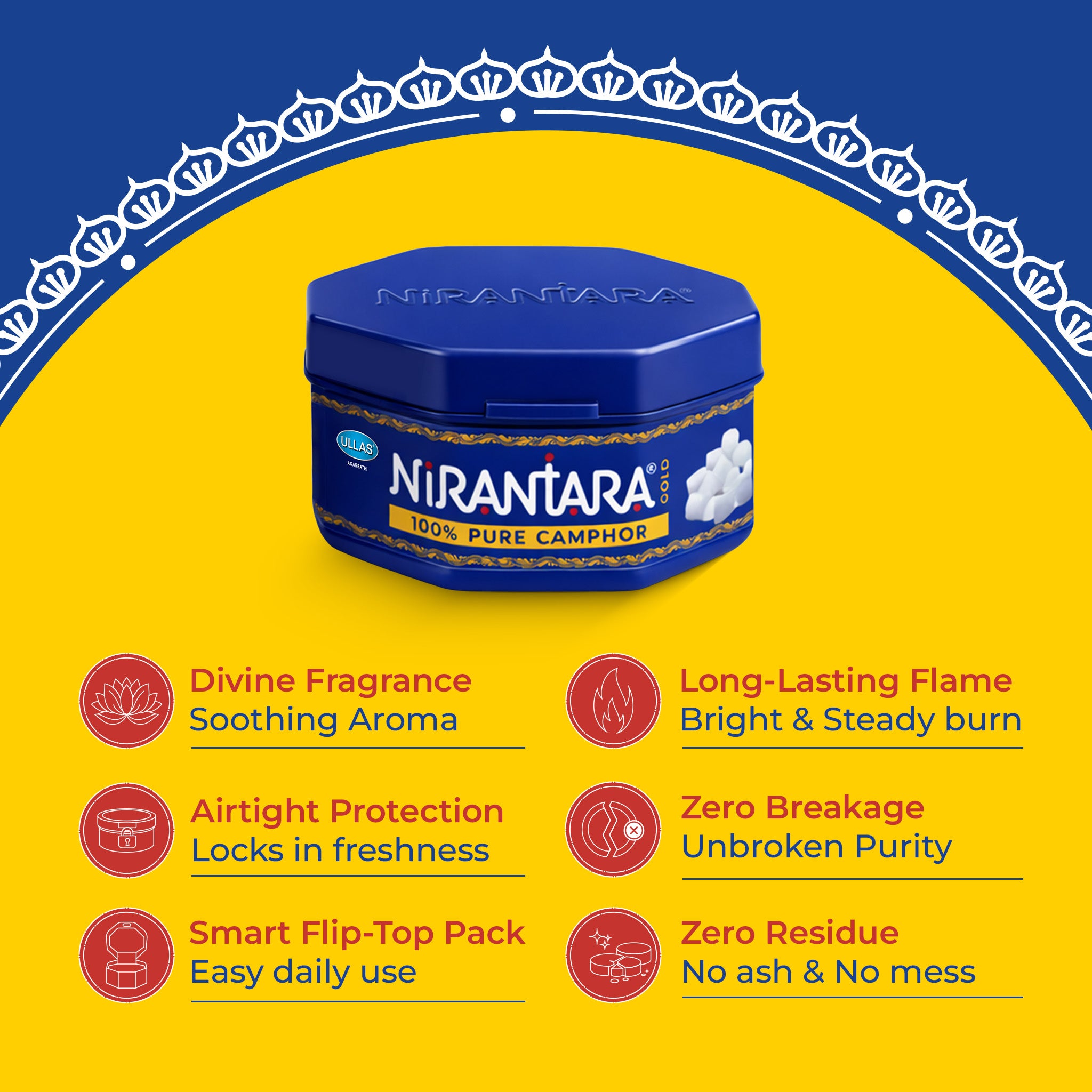 Nirantara Gold 100% Pure Camphor for Pooja & Aarti