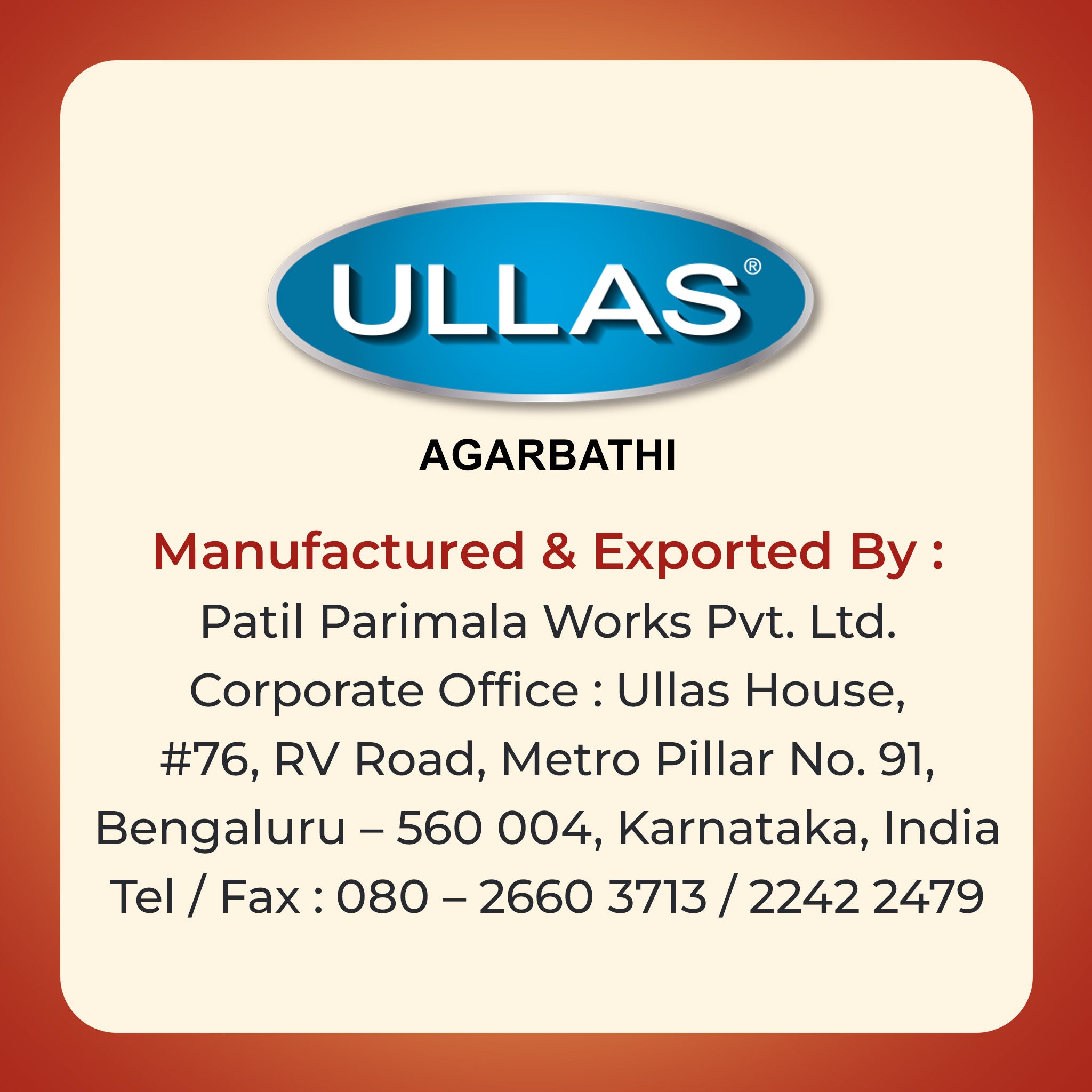 Ullas Fresli Apricot Agarbathi - Incense Sticks with Apricot Fragrance (75g)