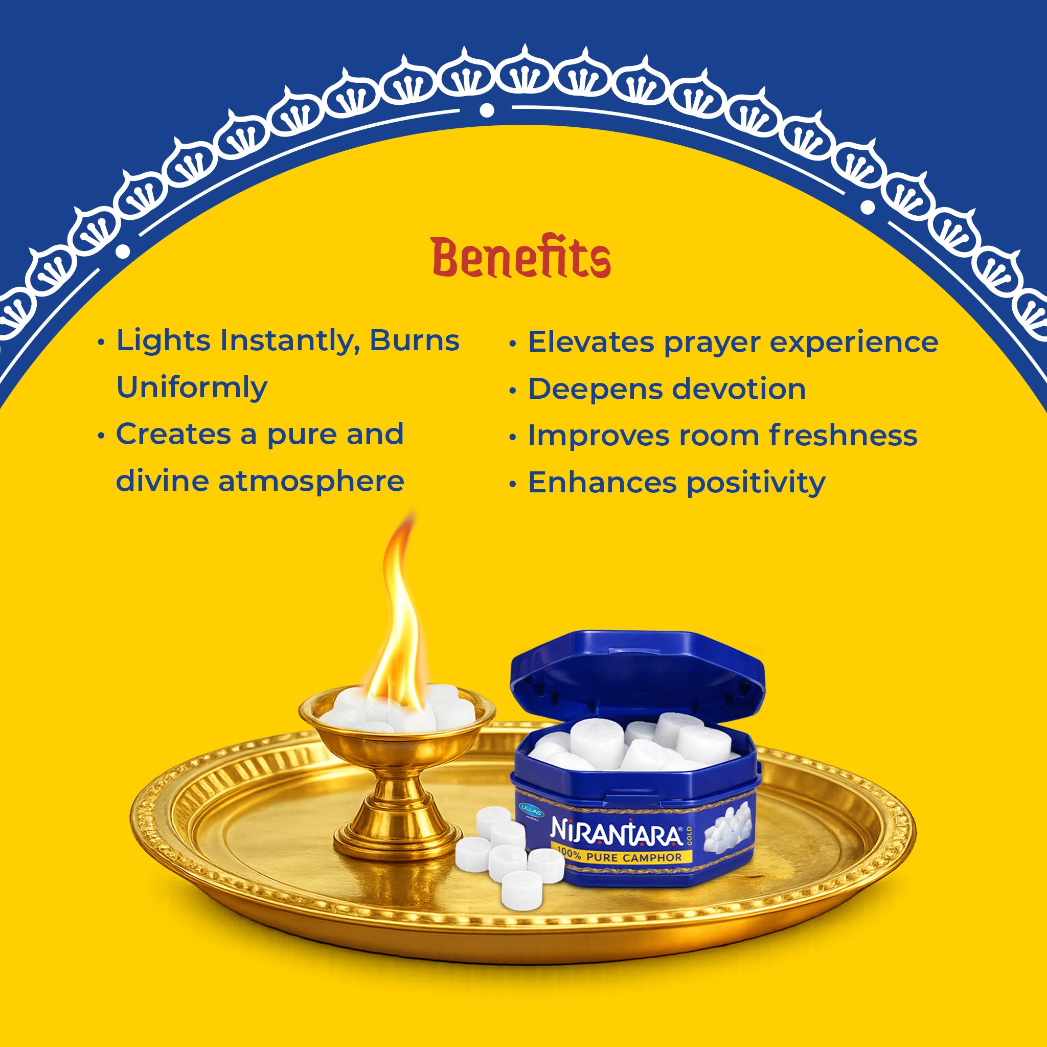 Nirantara Gold 100% Pure Camphor for Pooja & Aarti