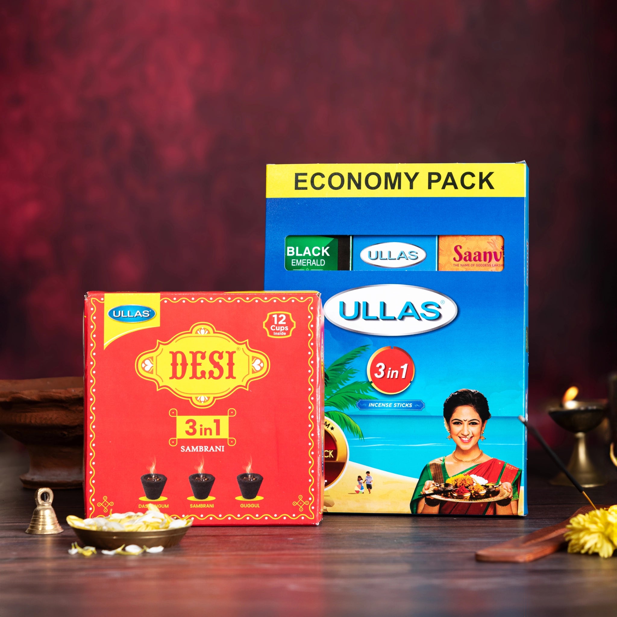 Ullas 3 in1 + Desi 3 in 1 Sambrani