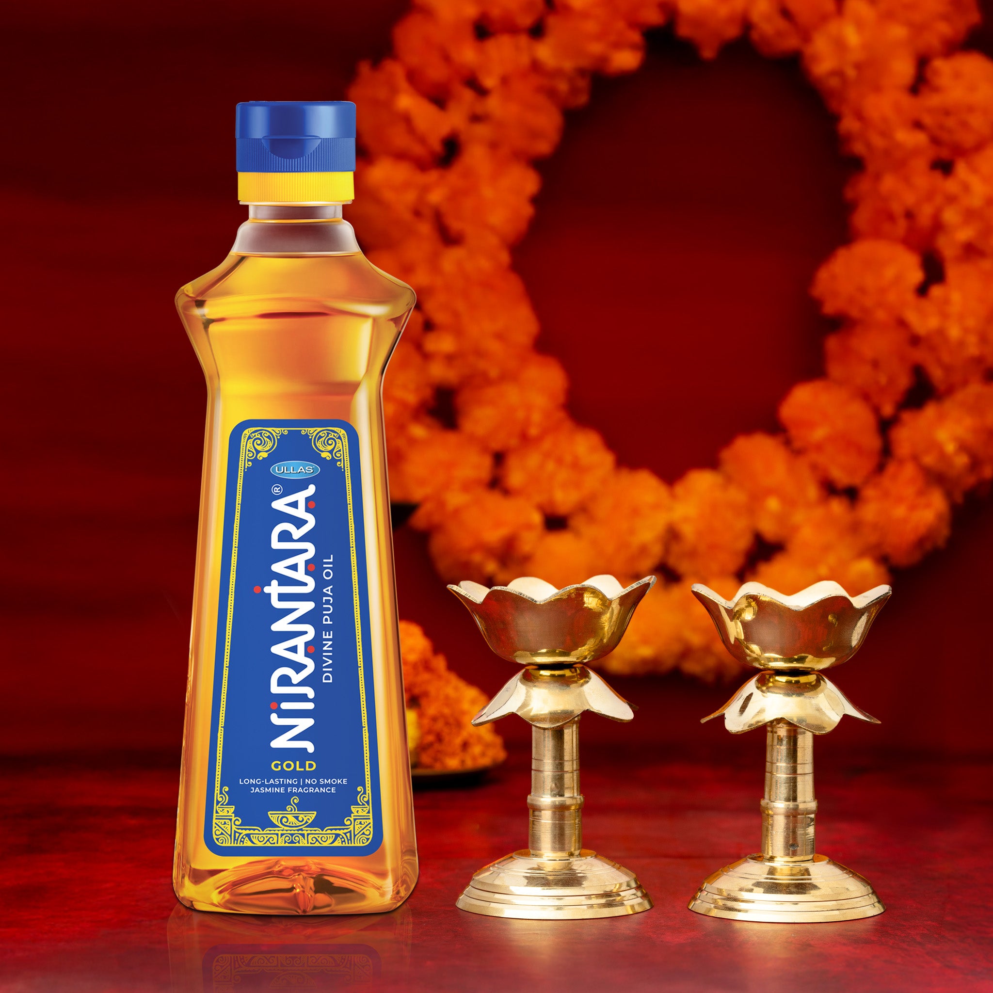 Nirantara Divine Puja Oil 1LT With Diya