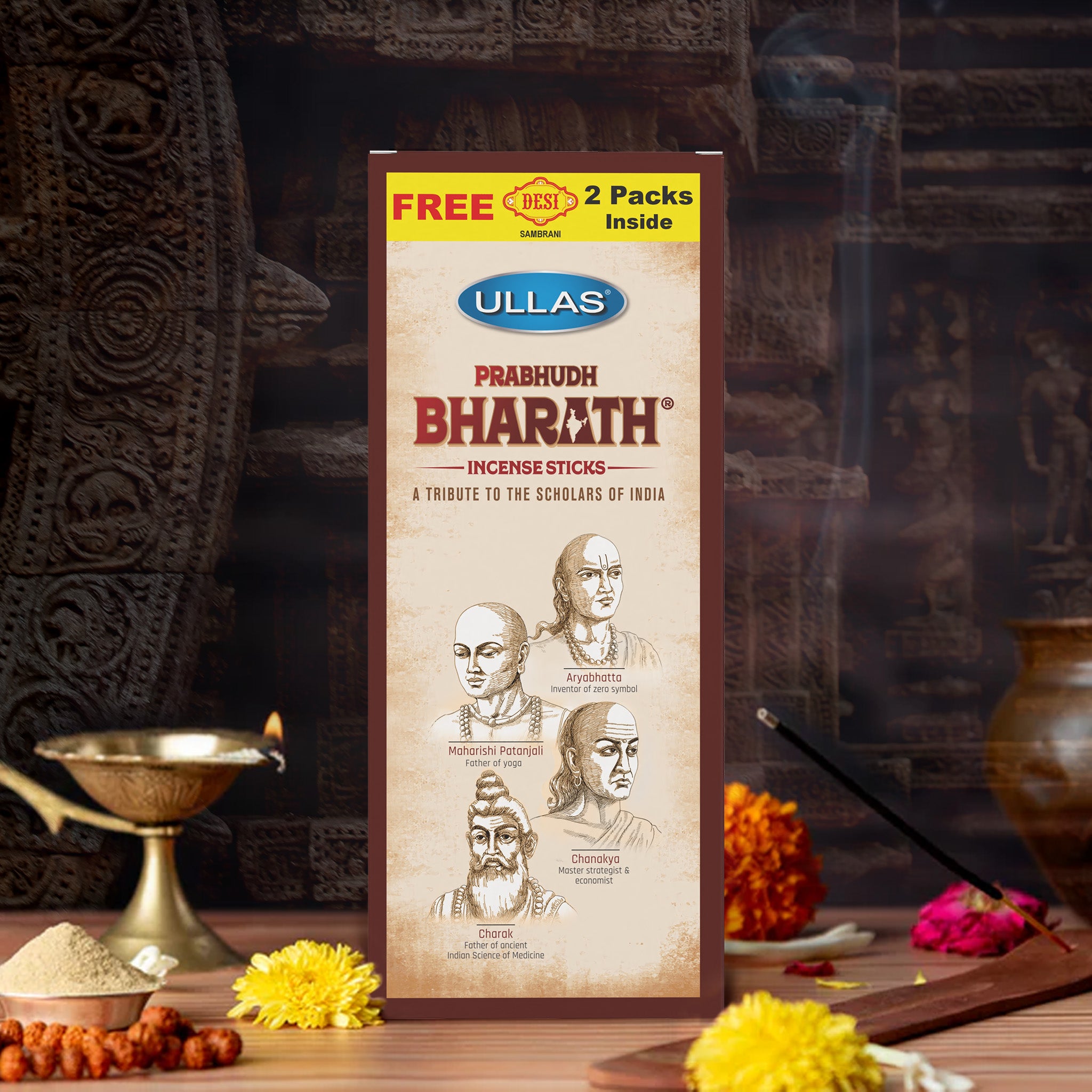 Ullas Prabudh Bharath Agarbathi - Incense Sticks with Citrus Fragrance (220g)