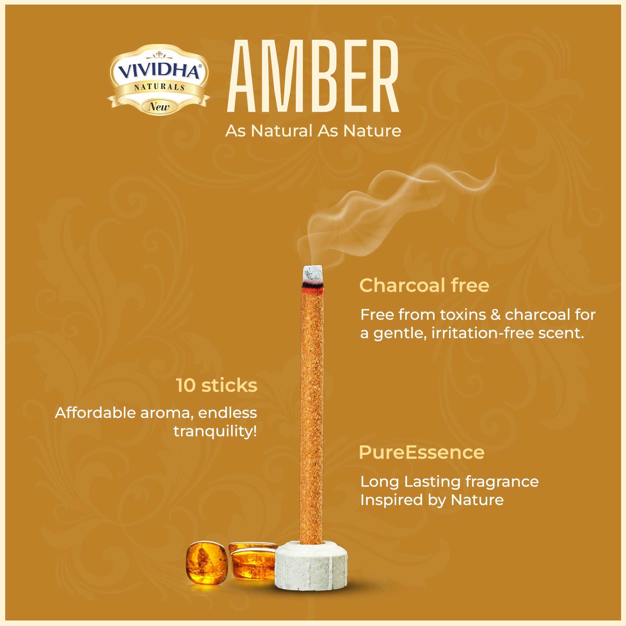 Vividha Amber Bambooless Dhoop Sticks