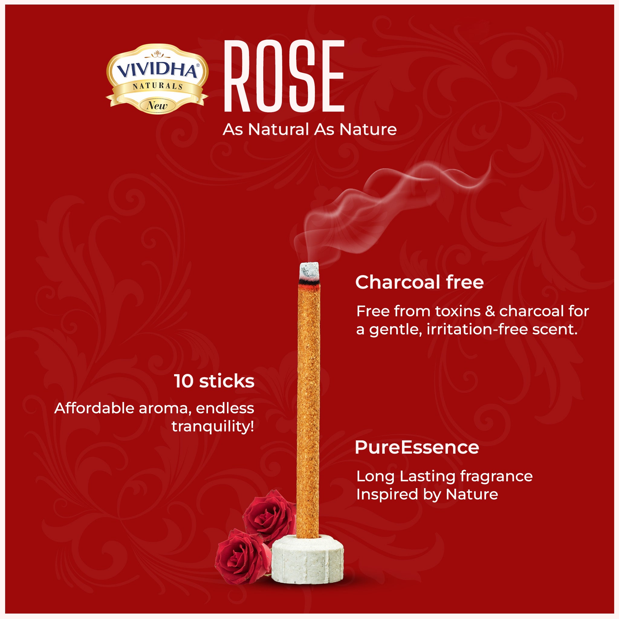 Vividha Rose Bambooless Dhoop Sticks