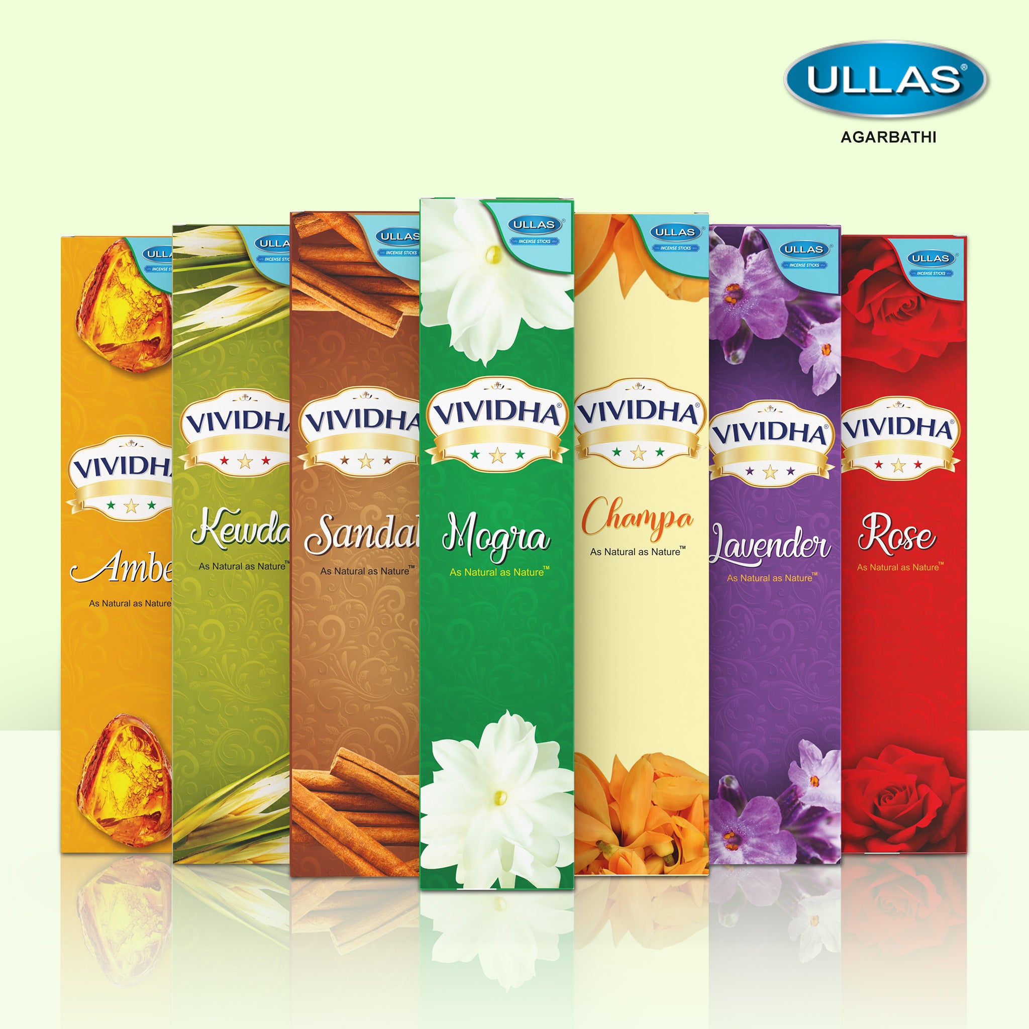 Ullas Vividha Mogra Agarbathi - Incense Sticks with Floral Fragrance (100g)