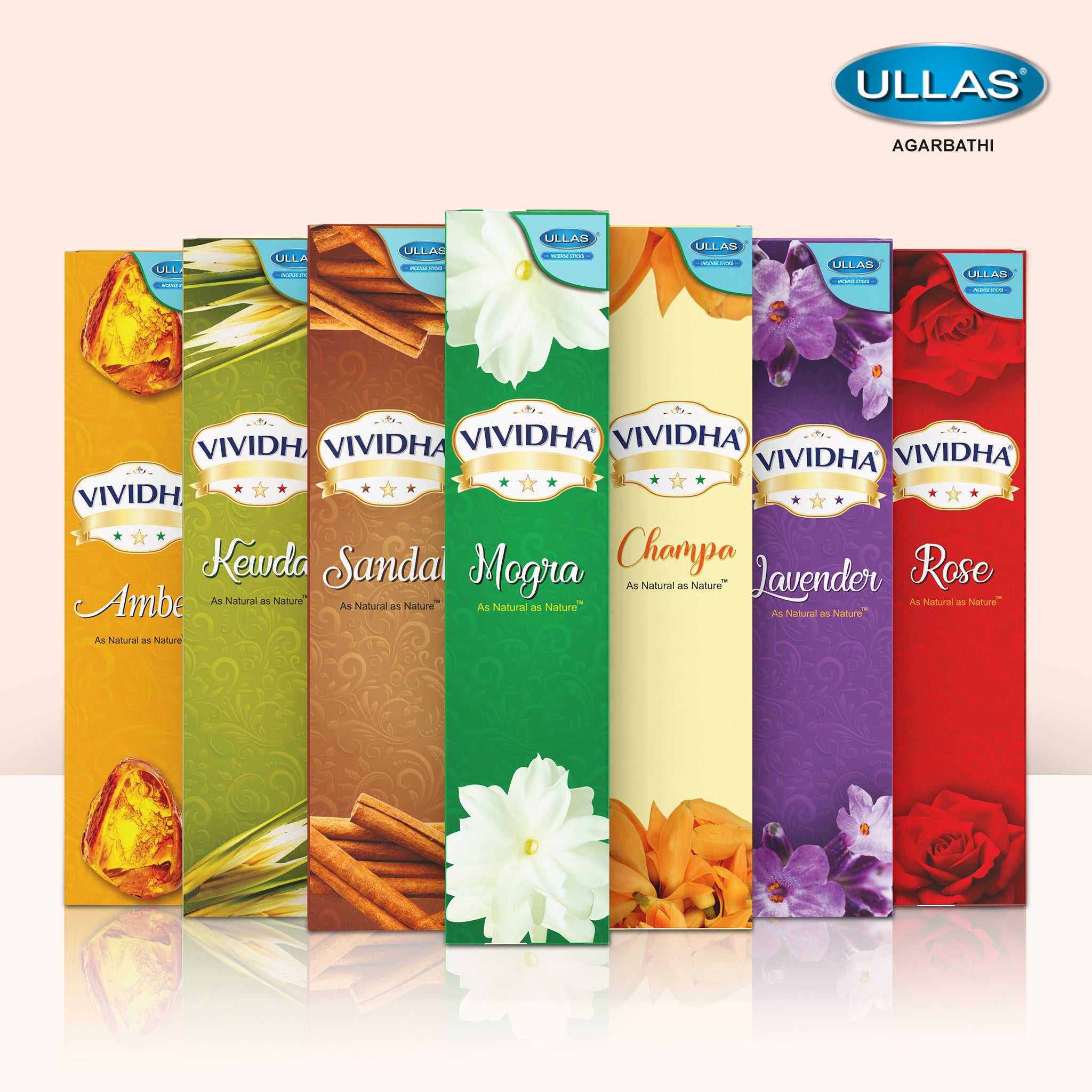 Ullas Vividha Sandal Agarbathi - Incense Sticks with Woody Fragrance (100g)