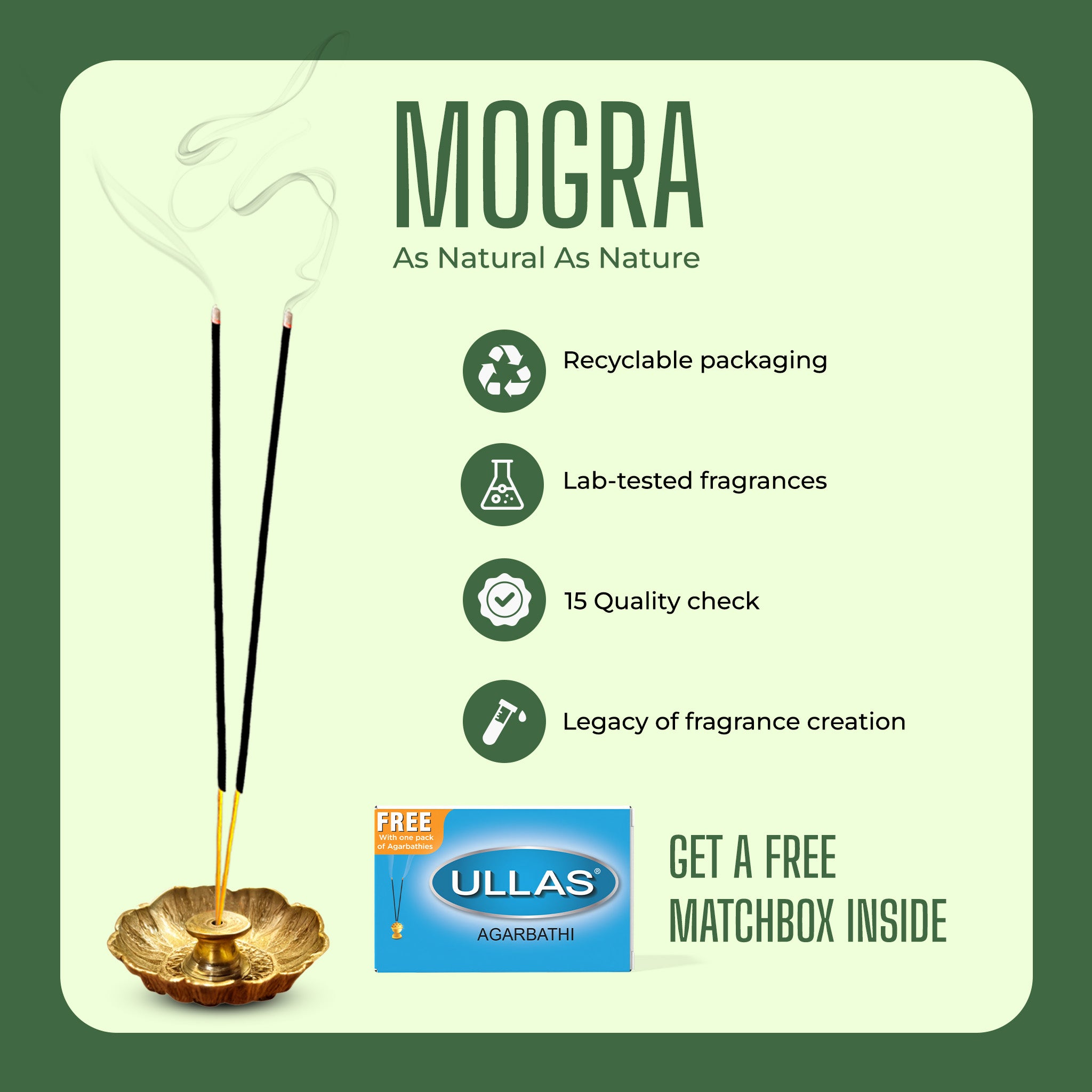 Ullas Vividha Mogra Agarbathi - Incense Sticks with Floral Fragrance (100g)