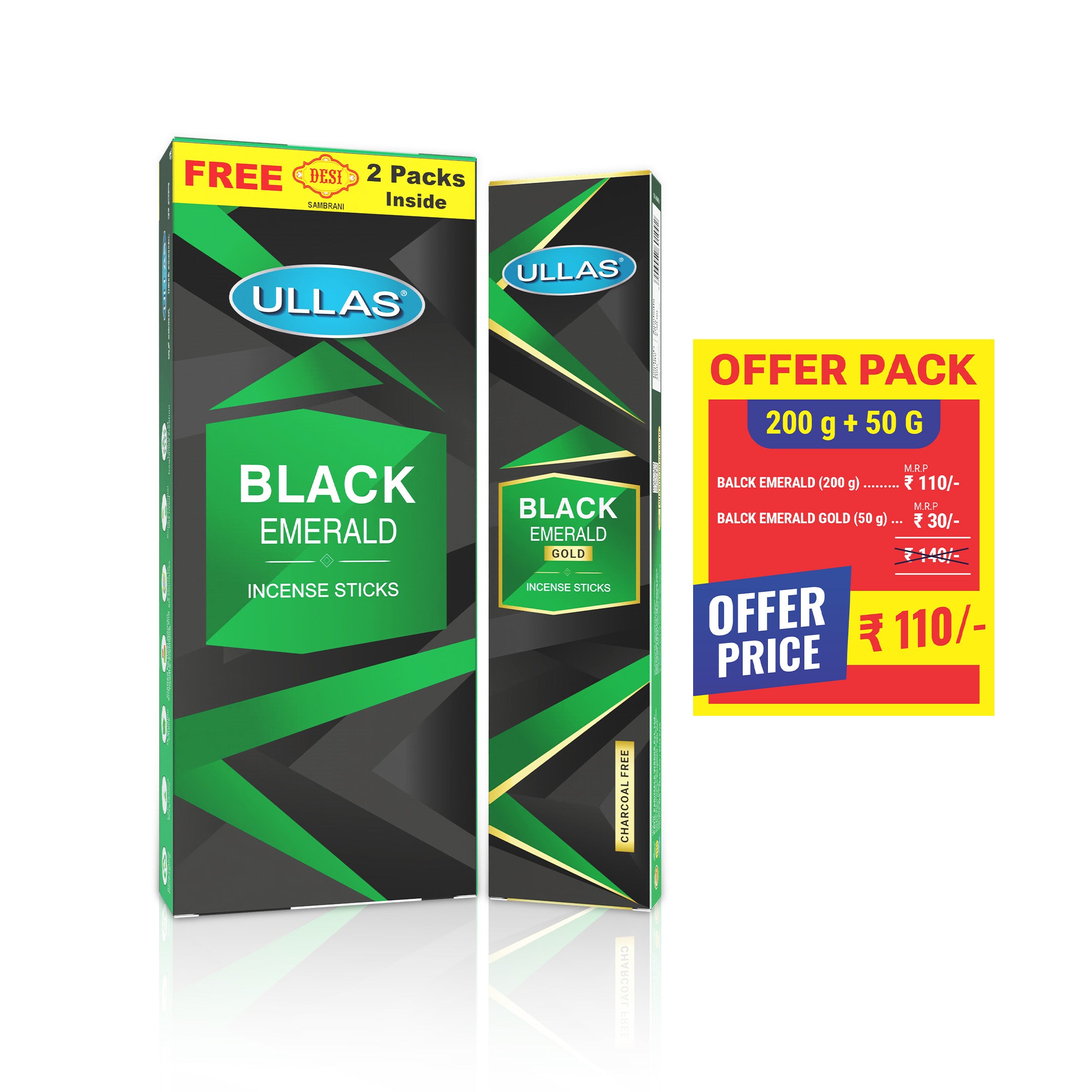 Ullas Black Emerald Agarbathi (200g) + Fre...