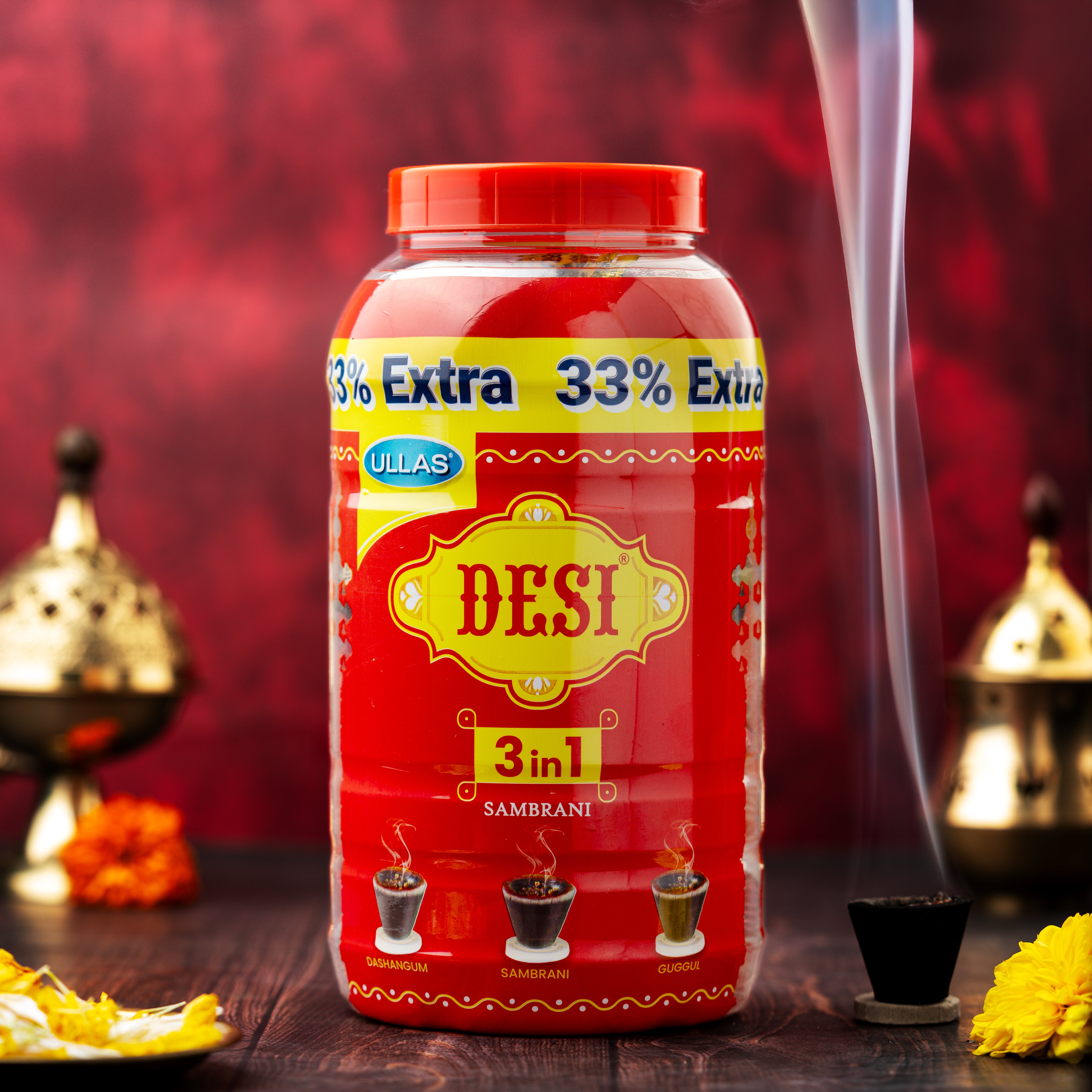 Desi 3 in 1 Sambrani Jar (33 Cups)