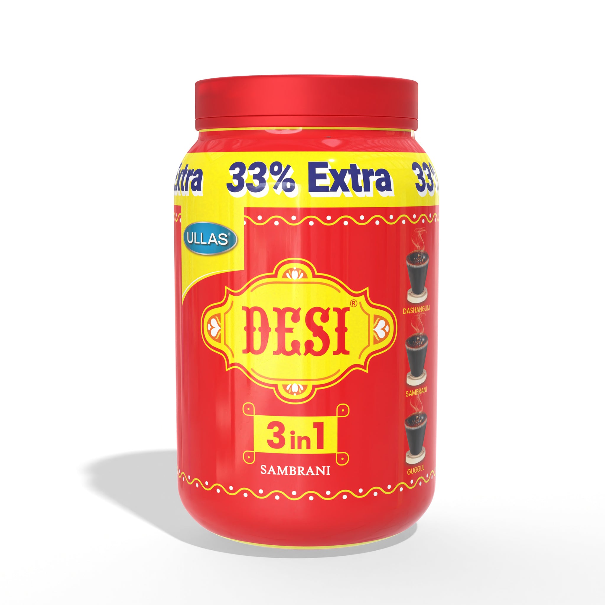 Desi 3 in 1 Sambrani Jar (33 Cups)