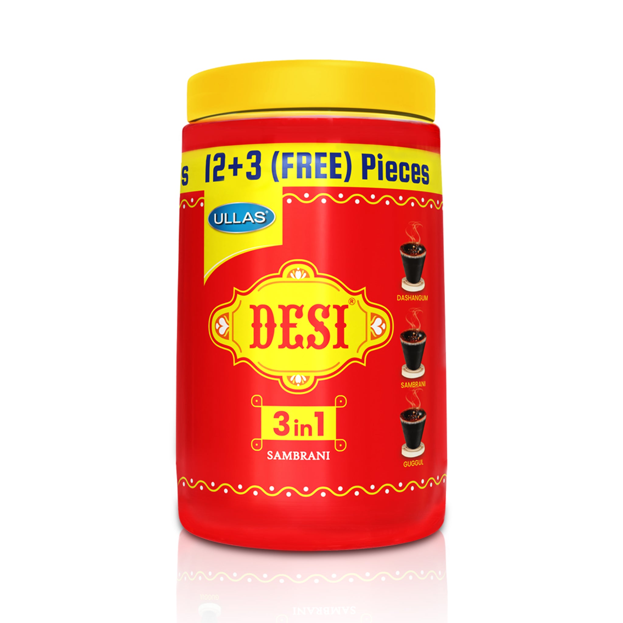 Desi 3 in 1 Sambrani Mini Jar (15 Cups)