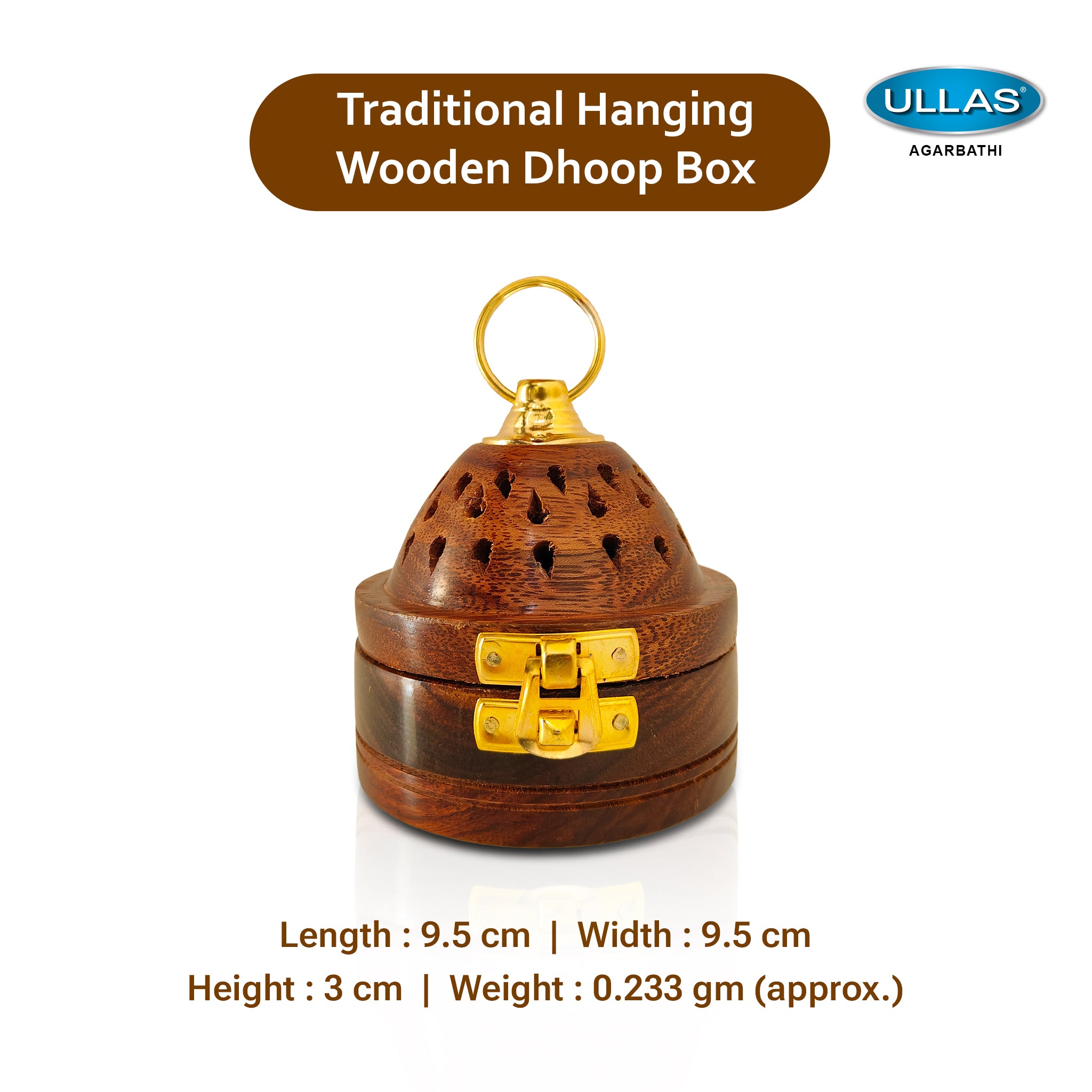 Traditional Hanging Wooden Dhoop Box