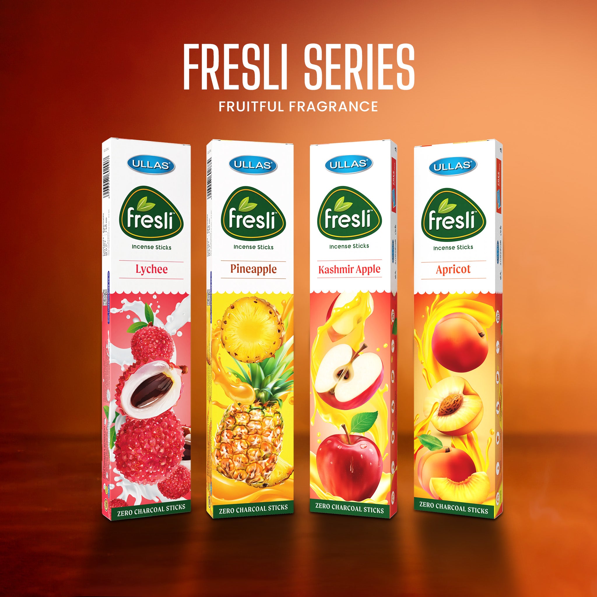 Ullas Fresli Kashmir Apple Agarbathi - Incense Sticks with Apple Fragrance (75g)
