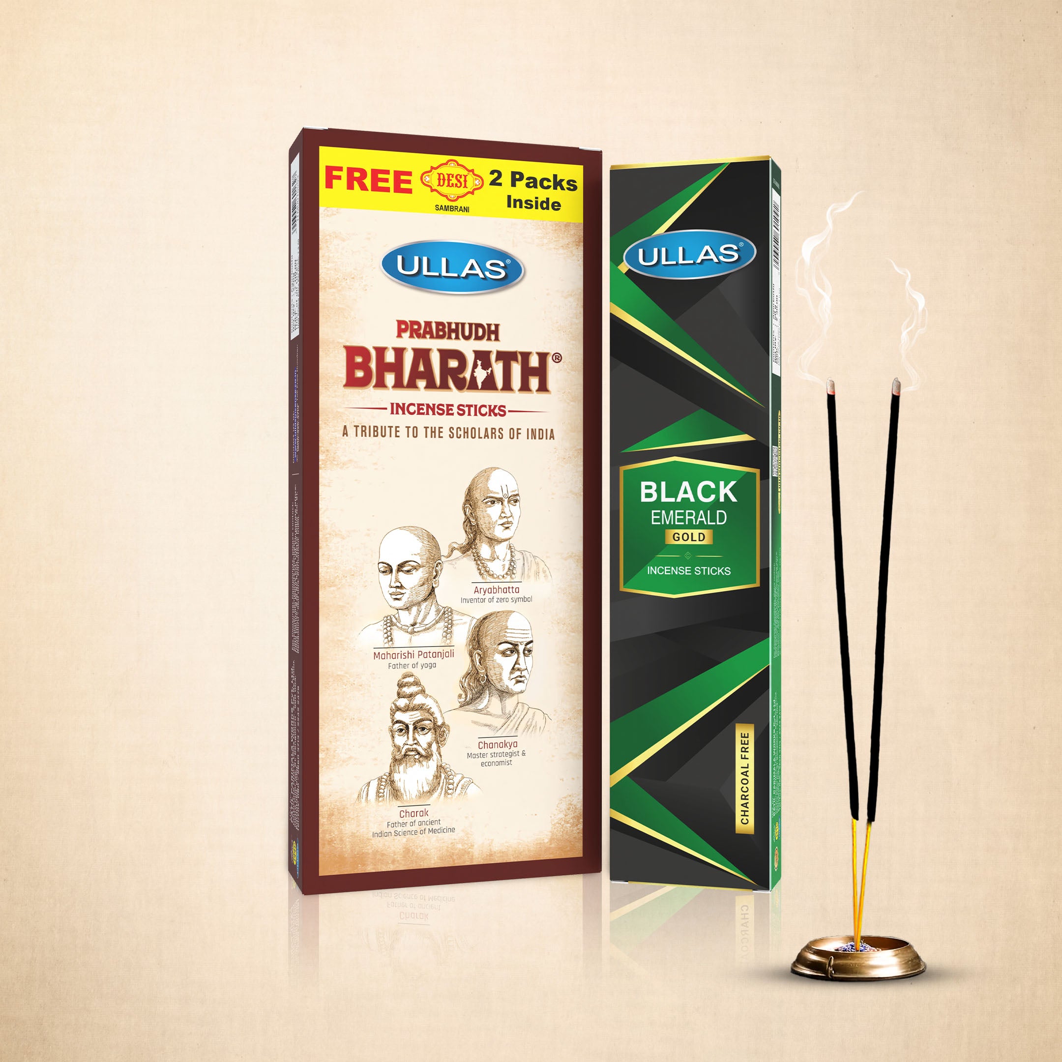 Ullas Prabudh Bharath Agarbathi (200g) + F...