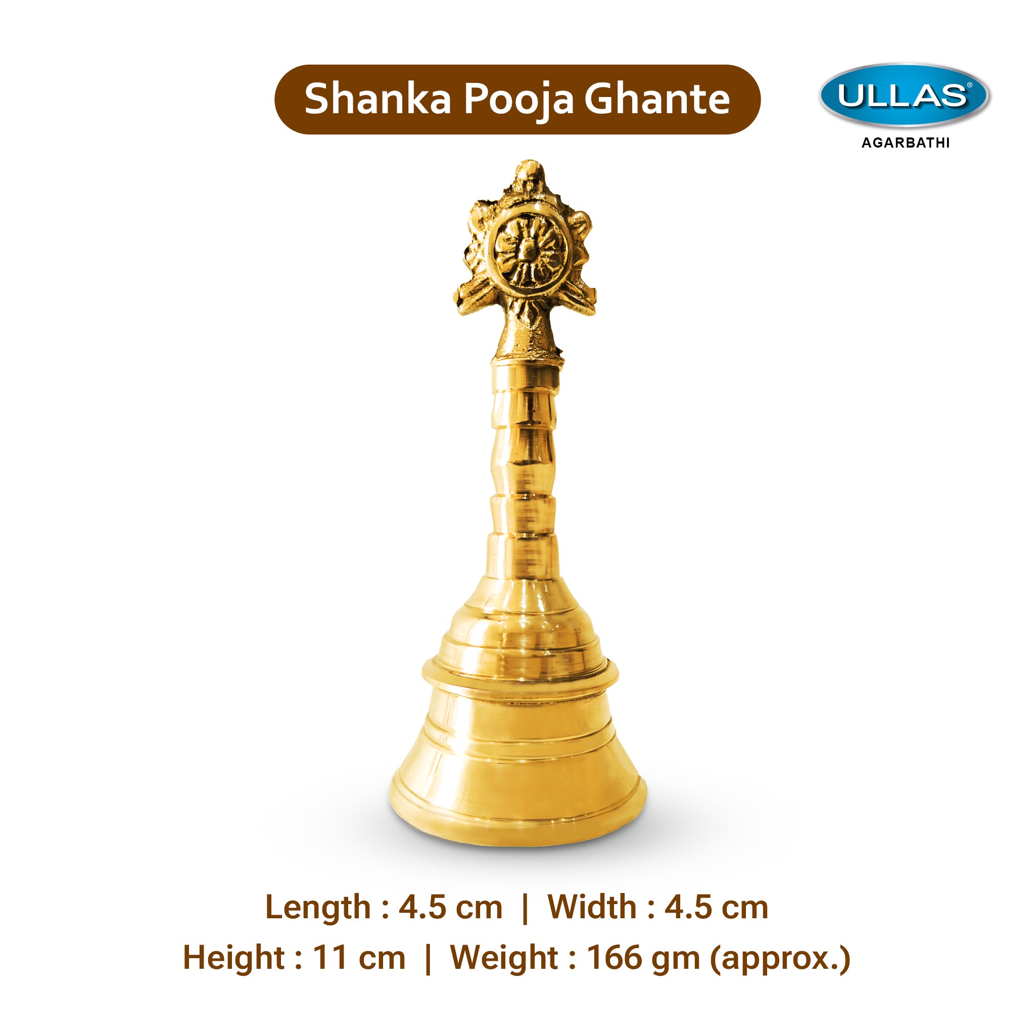 Divine Traditional Brass Shanku Chakra Bell/Ghanti for Pooja