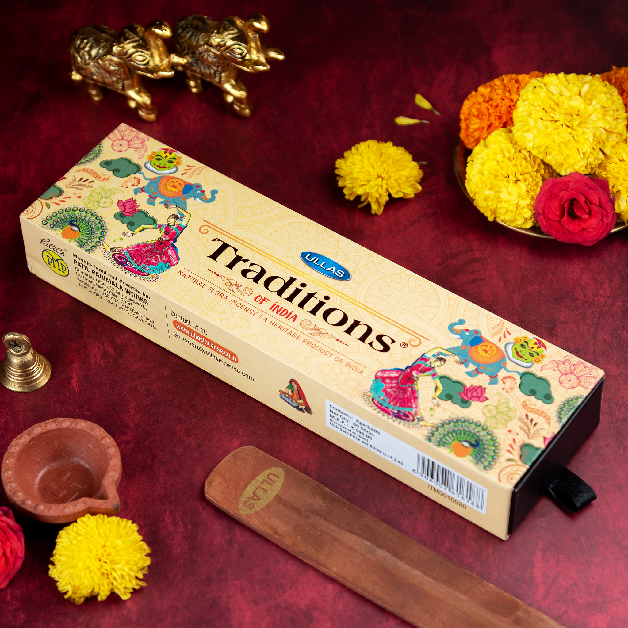 Ullas Tradition of India Agarbathi - Incense Sticks with Natural Fragrance (100g)