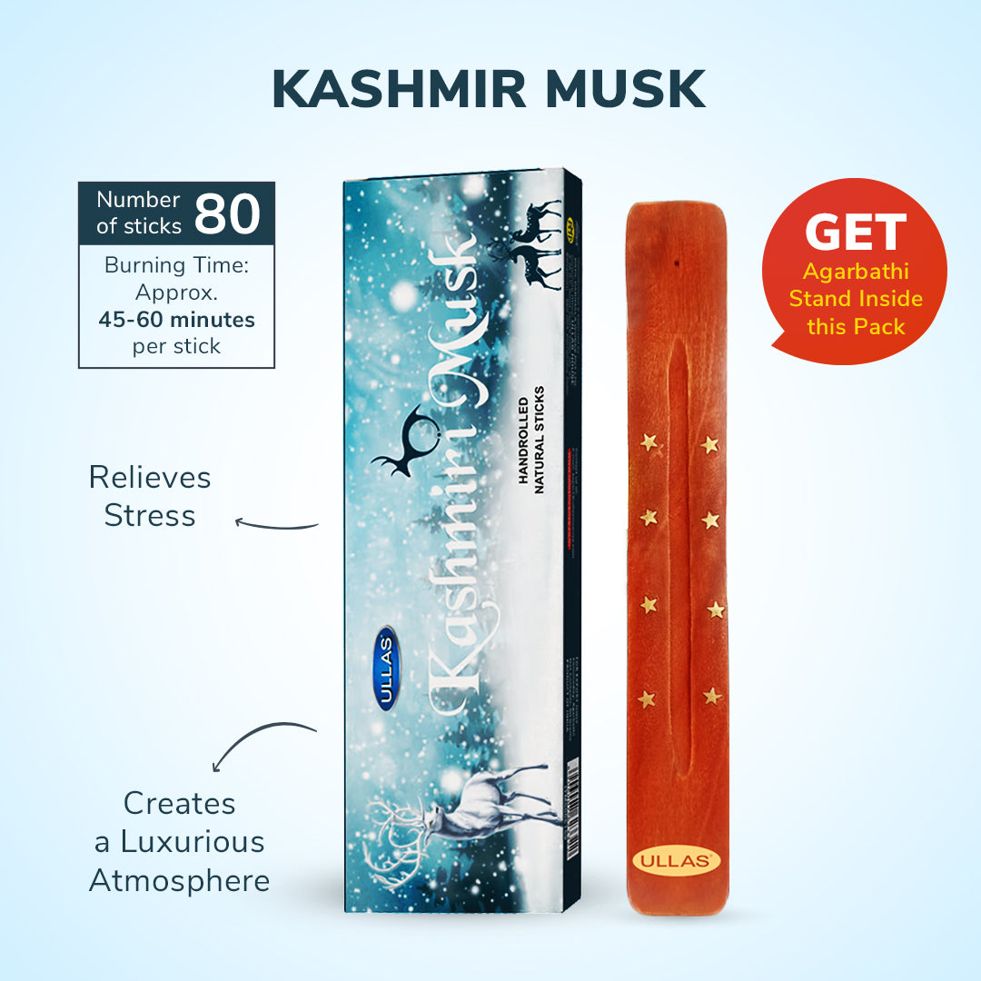 Ullas Kashmiri Musk Agarbatti - Incense Sticks with Woody Fragrance (50g)