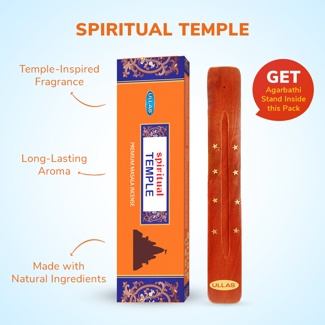 Ullas Spiritual Temple Agarbathi - Incense Sticks with Woody Fragrance (80 Sticks)