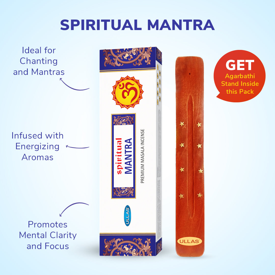 Ullas Spiritual Mantra Agarbathi - Incense Sticks with Minty Fragrance (80 Sticks)