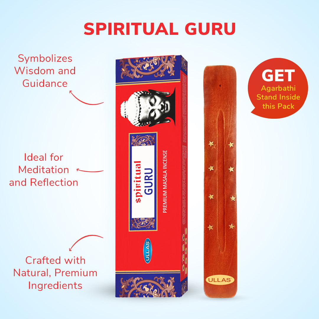 Ullas Spiritual Guru Agarbathi - Incense Sticks with Tropical Fragrance (80 Sticks)
