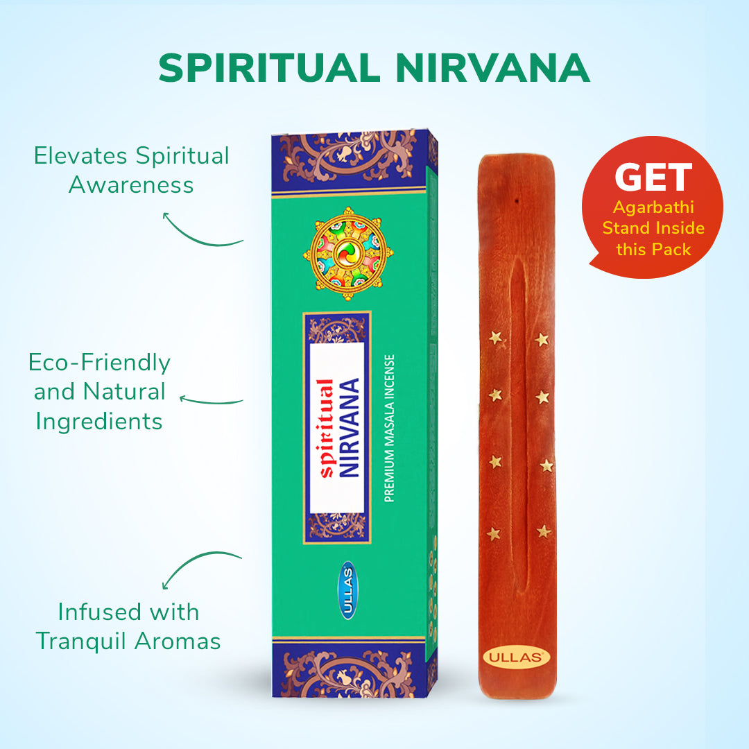 Ullas Spiritual Nirvana Agarbathi - Incense Sticks with Rich Masala Fragrance (80 Sticks)