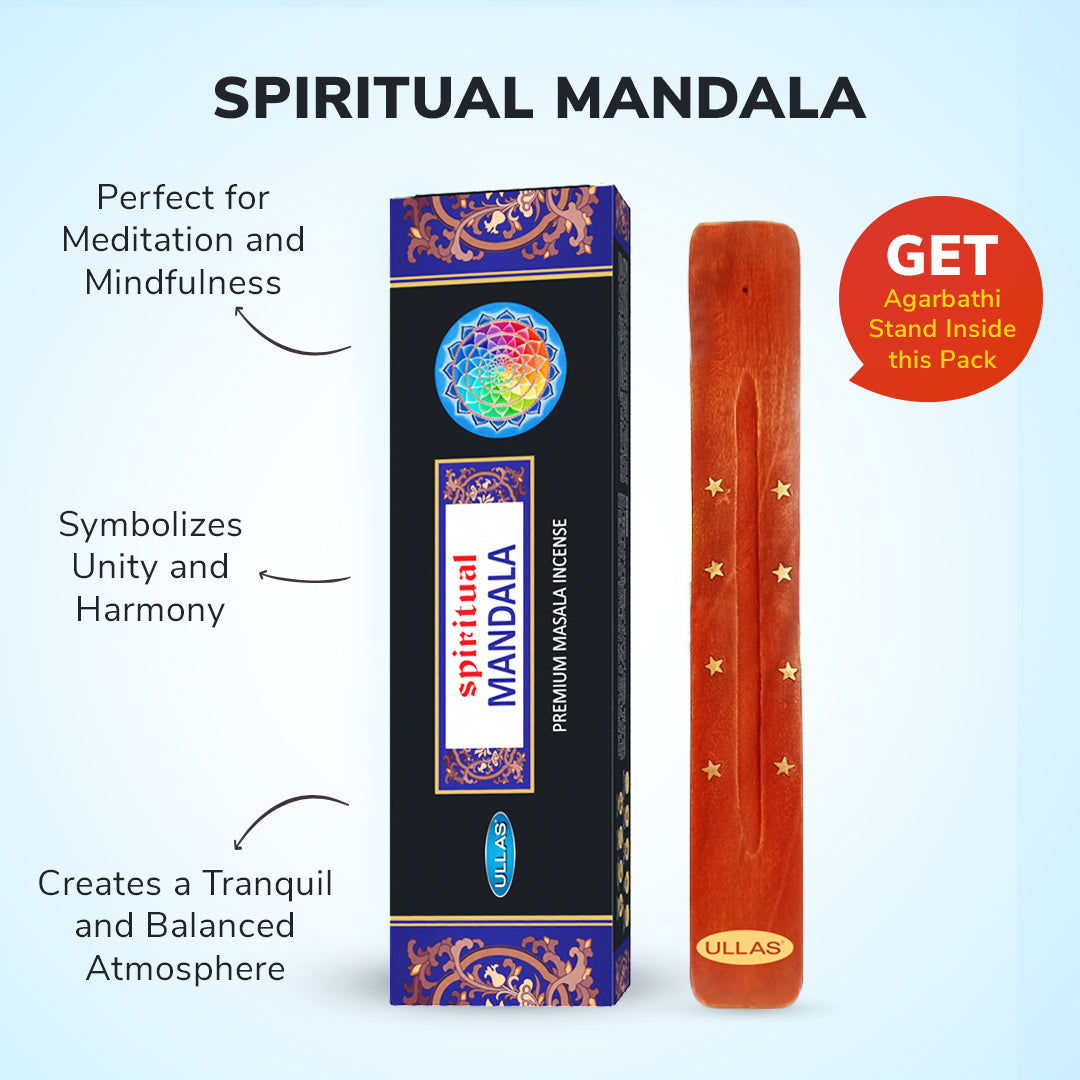 Ullas Spiritual Mandala Agarbathi - Incense Sticks with Fresh Fragrance (80 sticks)