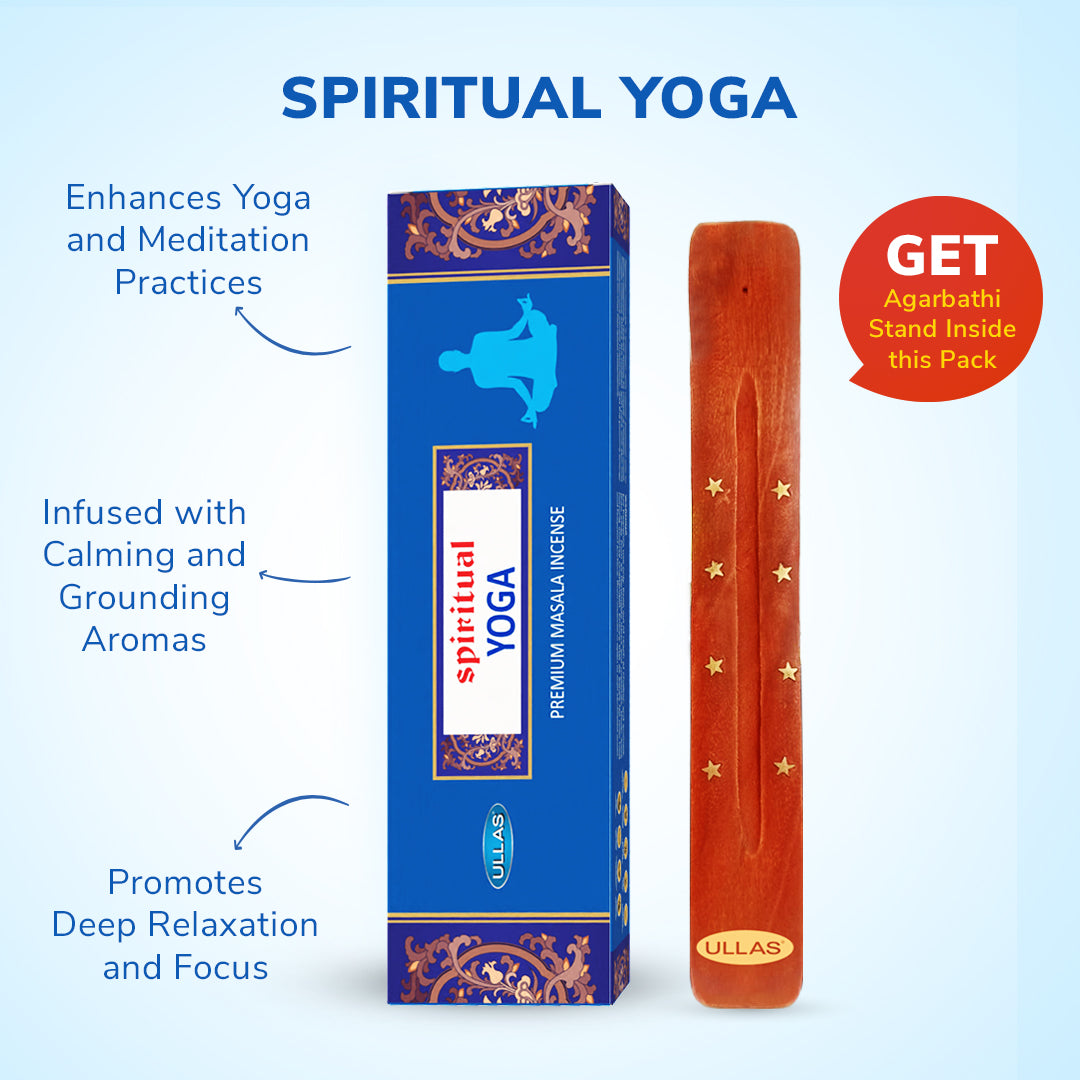 Ullas Spiritual Yoga Agarbathi - Incense Sticks with Woody Fragrance (80 Sticks)