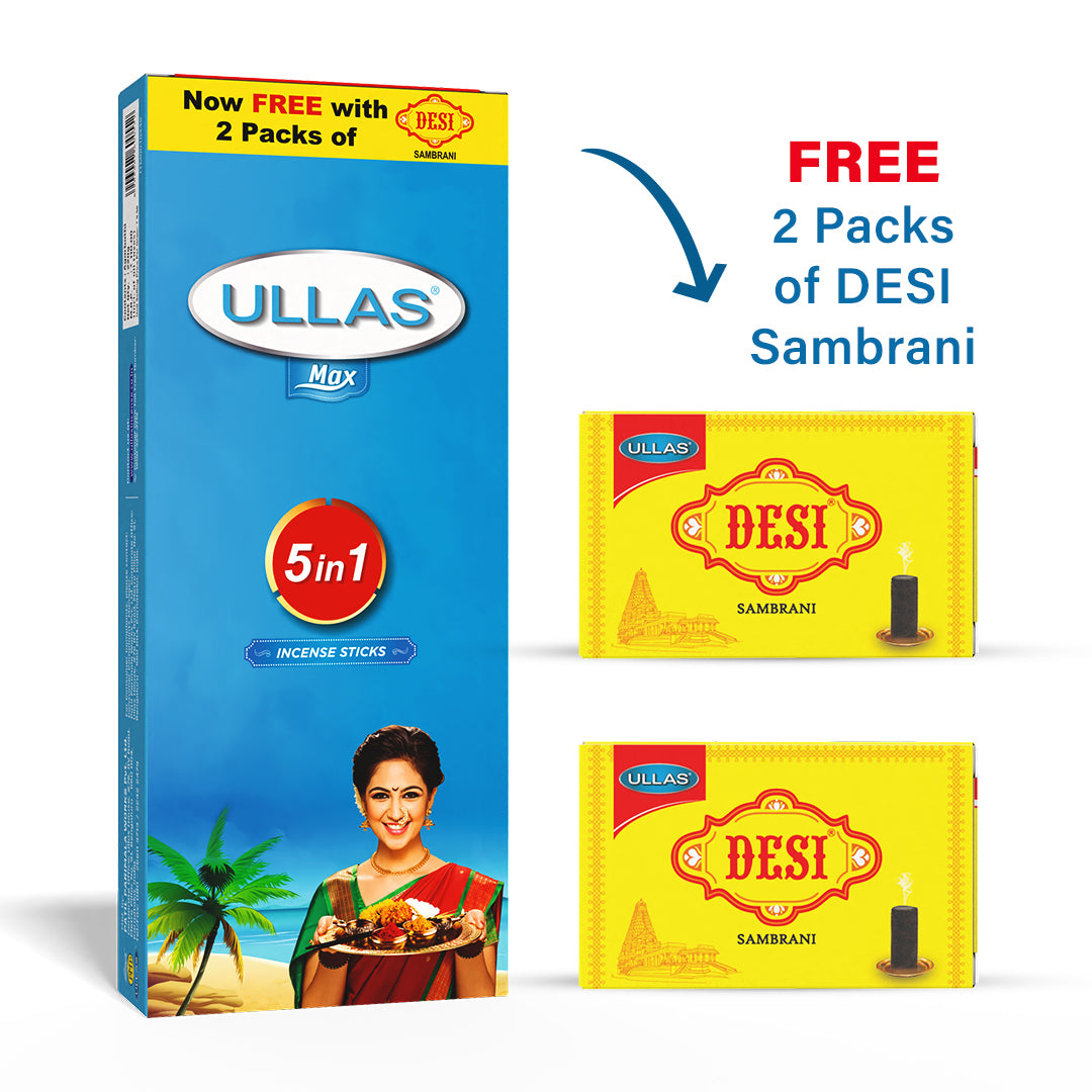 Ullas Max 5 in 1 Agarbathi - Incense Sticks (220g)