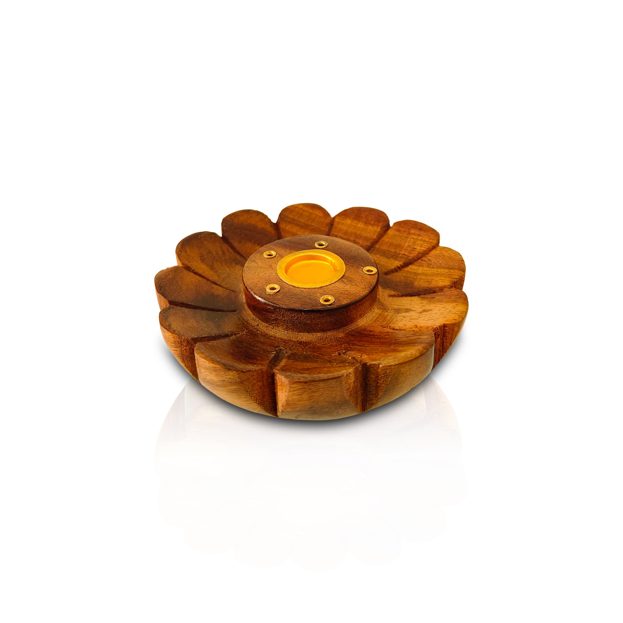 Wooden Flower Shape Incense Stand