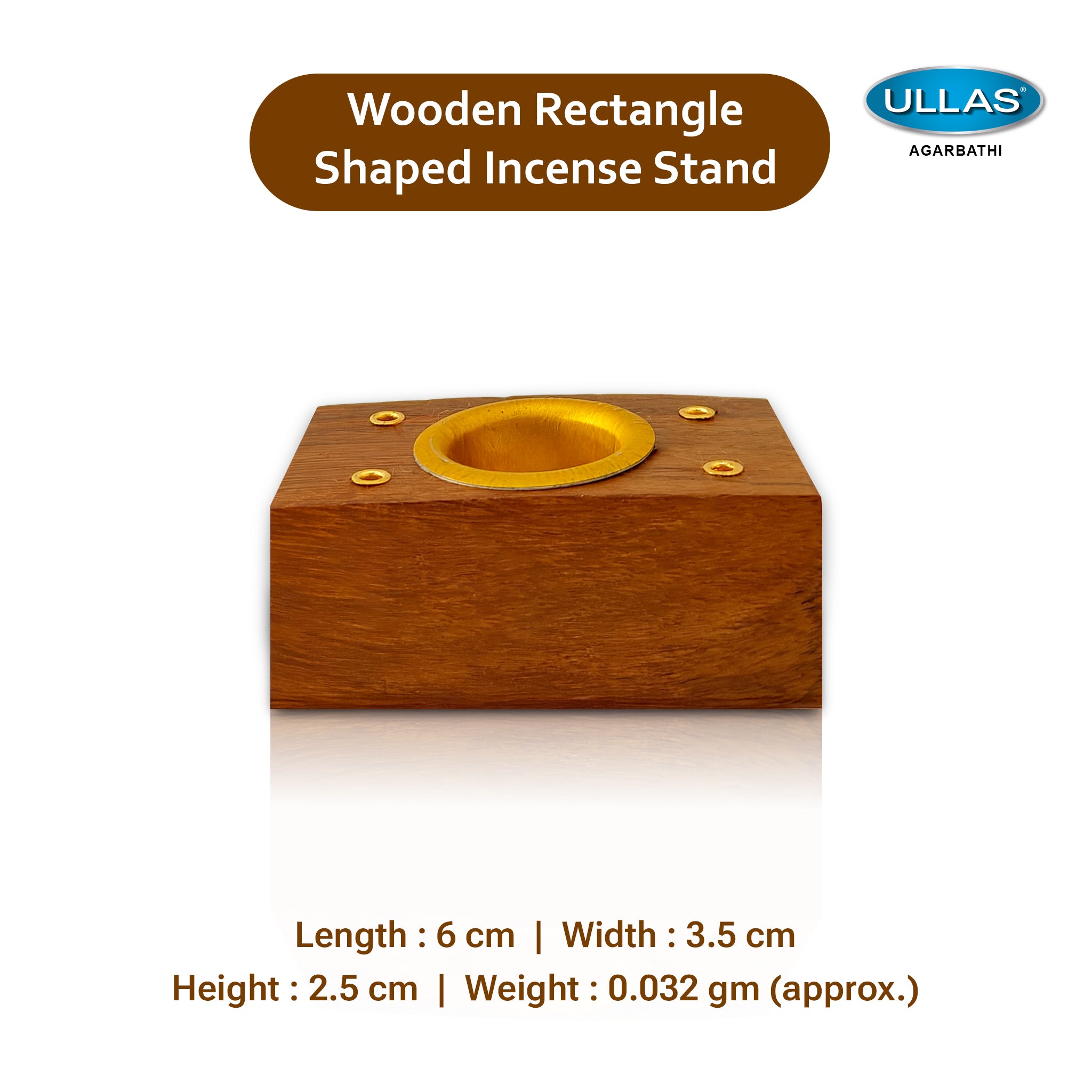 Wooden Rectangle Incense/Dhoop Holder