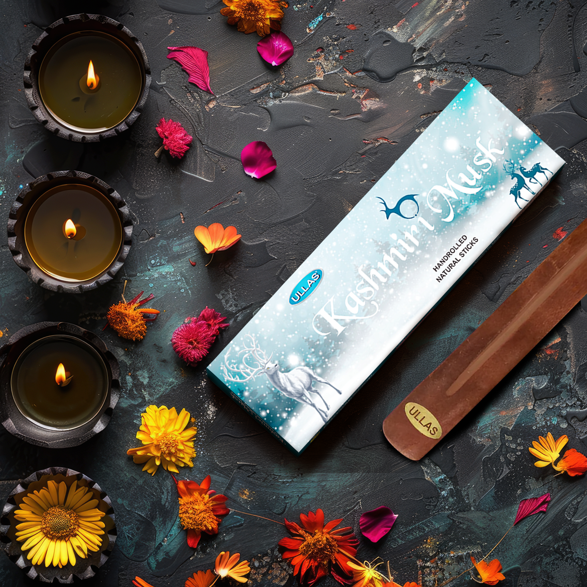 Ullas Kashmiri Musk Agarbatti - Incense Sticks with Woody Fragrance (50g)